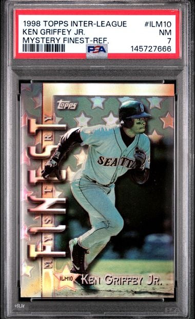 1998 Topps Interleague #ILM10 Ken Griffey Jr Mystery Finest Refractor PSA 7