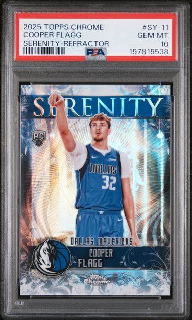 2025-26 Topps Chrome #SY-11 Cooper Flagg Serenity Refractor Rookie RC PSA 10