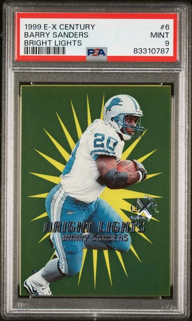 1999 E-X Century #6 Barry Sanders Bright Lights PSA 9
