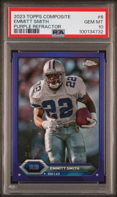 2023 Topps Composite #6 Emmitt Smith Purple Refractor /275 PSA 10