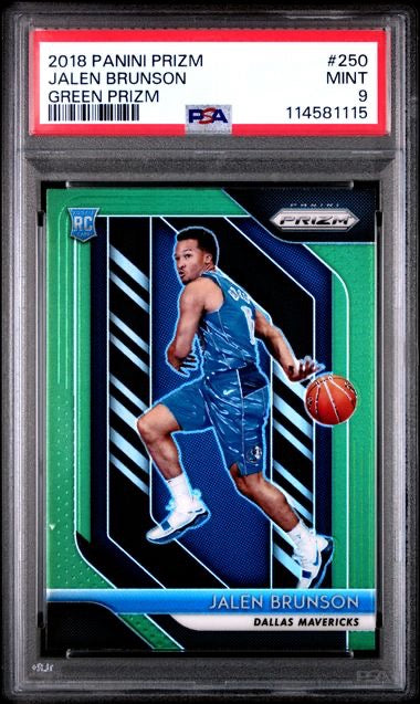 2018 Panini Prizm #250 Jalen Brunson Green Rookie RC PSA 9