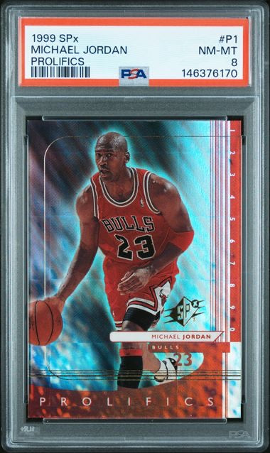 1999 SPx #P1 Michael Jordan Prolifics PSA 8