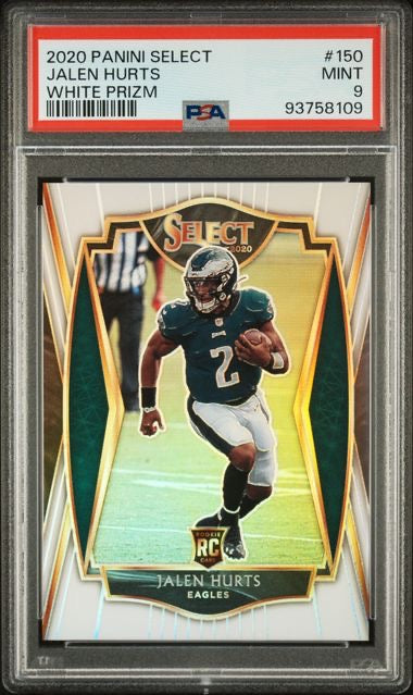 2020 Panini Select #150 Jalen Hurts White Prizm Rookie RC /35 PSA 9