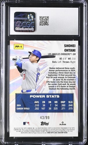 2025 Topps #PP-1 Shohei Ohtani Green Power Players /99 CGC 10