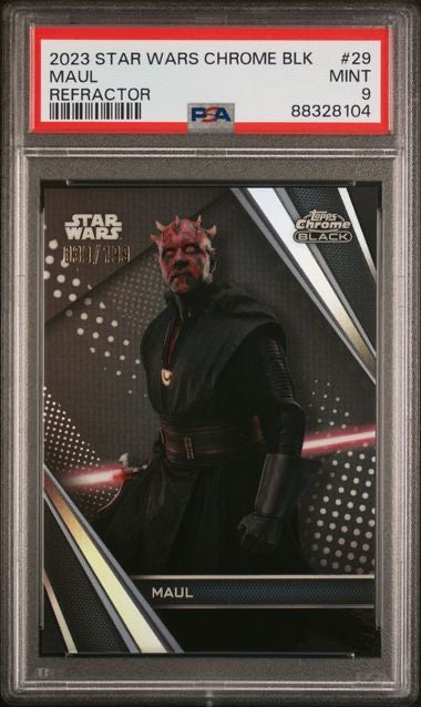 2023 Topps Chrome Black Star Wars #29 Darth Maul Refractor /199 PSA 9