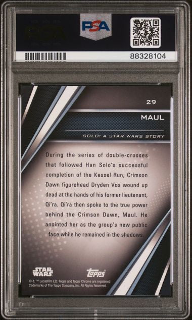 2023 Topps Chrome Black Star Wars #29 Darth Maul Refractor /199 PSA 9