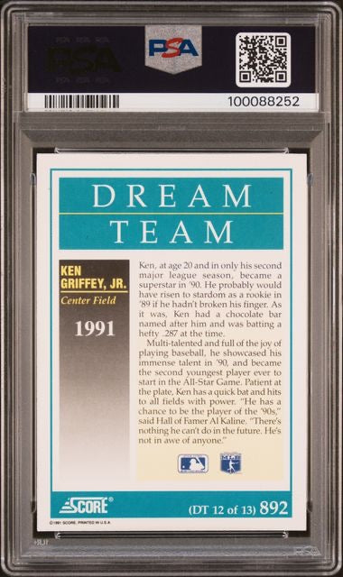 1991 Score #892 Ken Griffey Jr. PSA 10