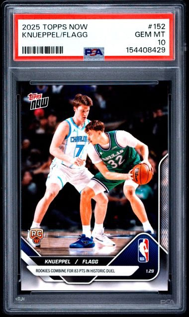2025 Topps Now #152 Cooper Flagg,Kon Knueppel Historic Dual Rookie RC PSA 10
