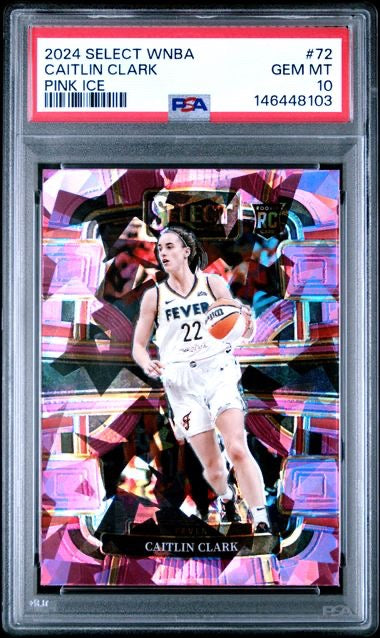 2024 Panini Select WNBA #72 Caitlin Clark Pink Ice Rookie RC PSA 10