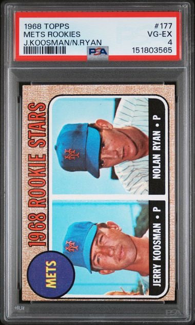 1968 Topps #177 Nolan Ryan/Jerry Koosman Rookie RC PSA 4
