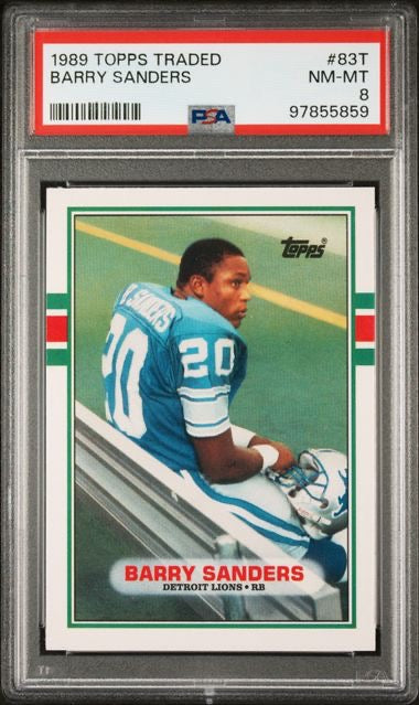 1989 Topps Traded #83T Barry Sanders PSA 8