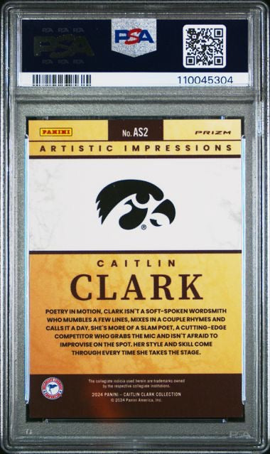 2024 Caitlin Clark Collection #AS2 Caitlin Clark Artistic Selection PSA 9