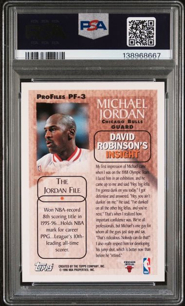 1996 Topps Pro Files #PF-3 Michael Jordan PSA 9