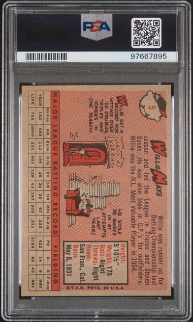 1958 Topps #5 Willie Mays PSA 5