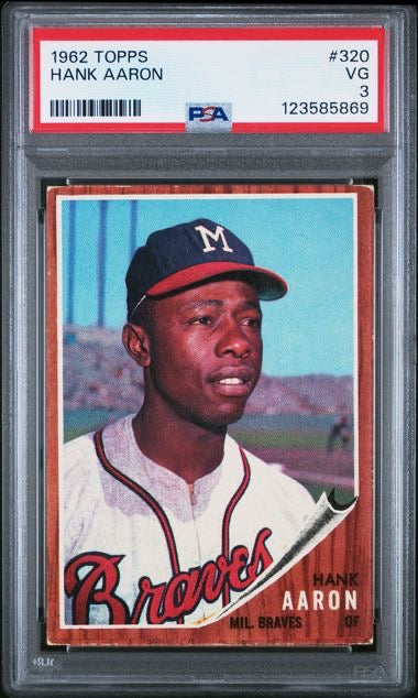 1962 Topps #320 Hank Aaron PSA 3