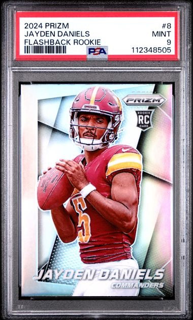 2024 Panini Prizm #8 Jayden Daniels Flashbacks Rookie RC PSA 9