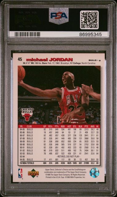 1995 Collectors Choice #45 Michael Jordan Player's Club PSA 10