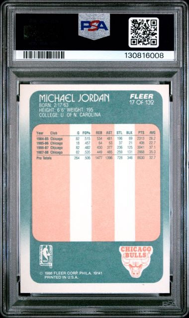 1988 Fleer #17 Michael Jordan PSA 8