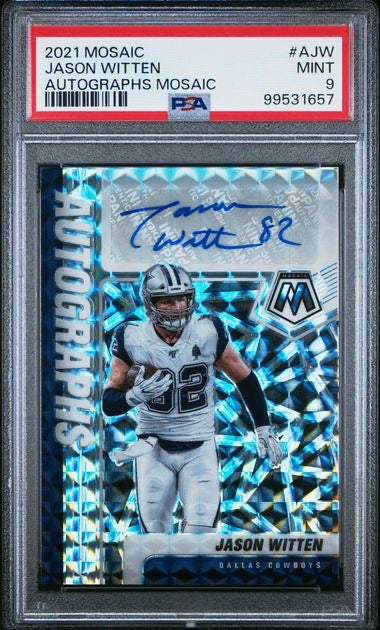 2021 Panini Mosaic #AJW Jason Witten Mosaic Autographs PSA 9