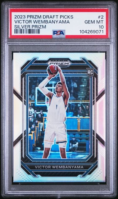 2023 Panini Prizm Draft Picks #2 Victor Wembanyama Silver Rookie RC PSA 10