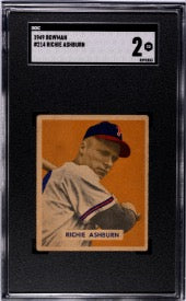 1949 Bowman #214 Richie Ashburn SGC 2