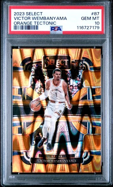 2023 Panini Select #87 Victor Wembanyama Orange Tectonic Rookie RC PSA 10