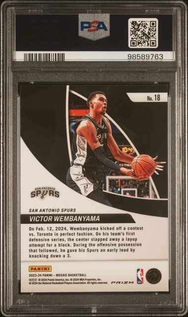 2023 Panini Mosaic #18 Victor Wembanyama Elevate Green Rookie RC PSA 10