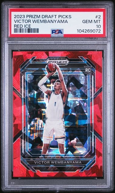 2023 Panini Prizm Draft Picks #2 Victor Wembanyama Red Ice Rookie RC PSA 10