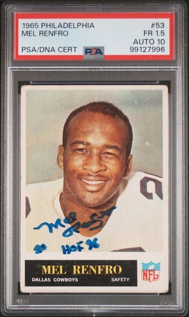 1965 Philadelphia #53 Mel Renfro Autograph PSA 1.5