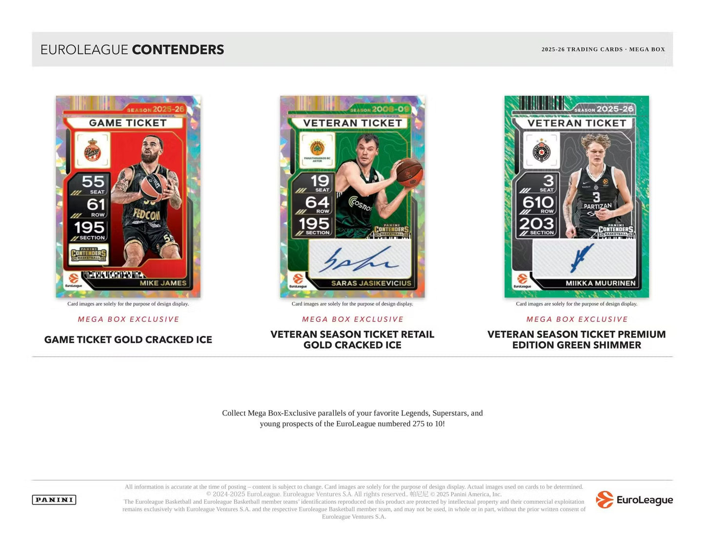 2025/26 Panini Contenders EuroLeague Basketball Hobby Mega Box