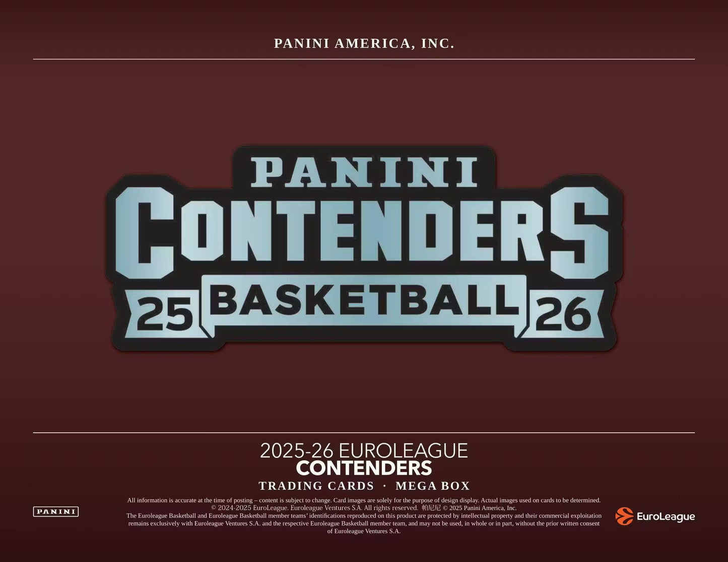 2025/26 Panini Contenders EuroLeague Basketball Hobby Mega Box