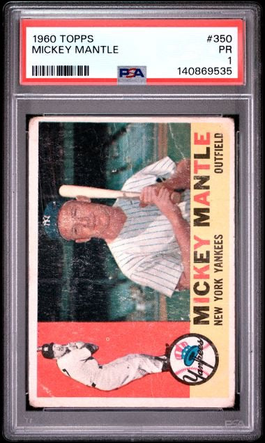 1960 Topps #350 Mickey Mantle PSA 1
