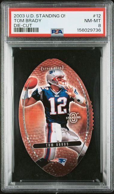 2003 Upper Deck #12 Tom Brady Standing O! Die-Cut PSA 8