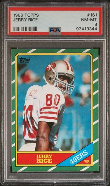 1986 Topps #161 Jerry Rice Rookie RC PSA 8