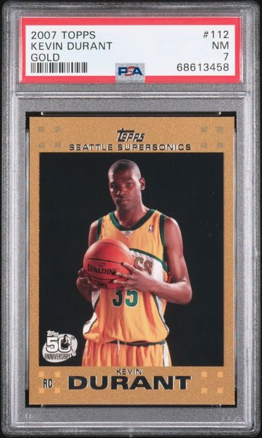 2007 Topps #112 Kevin Durant Gold /2007 Rookie RC PSA 7