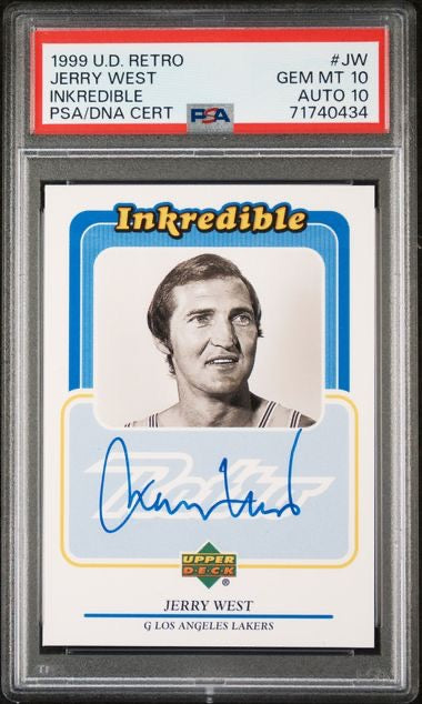 1999 Upper Deck Retro #JW Jerry West Inkredible Autograph PSA 10 Autograph 10