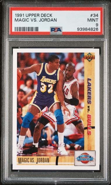 1991 Upper Deck #34 Magic Vs. Jordan PSA 9