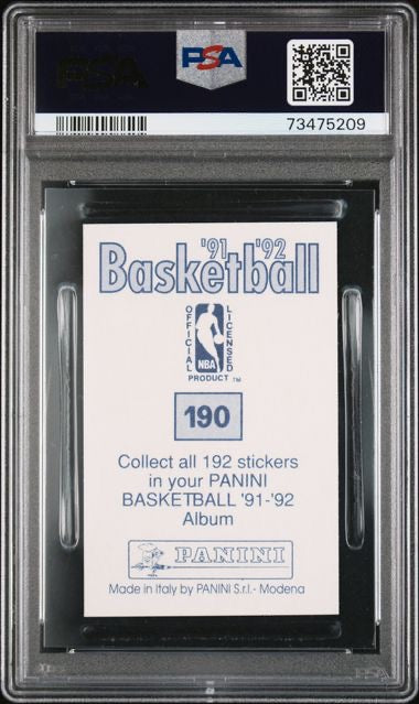 1991 Panini Sticker #190 Michael Jordan Foil PSA 7