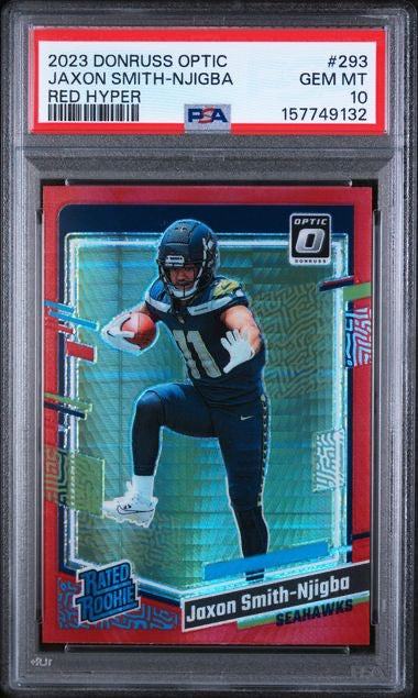 2023 Panini Optic #293 Jaxon Smith-Njigba Red Hyper PSA 10