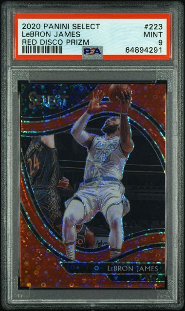 2020 Panini Select #223 Lebron James Red Disco 01/49 PSA 9