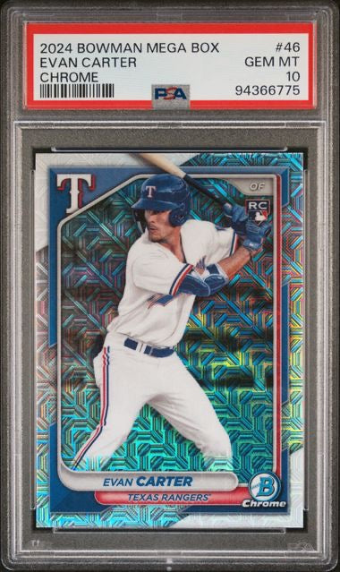 2024 Bowman Mega Box #46 Evan Carter Chrome Rookie RC PSA 10