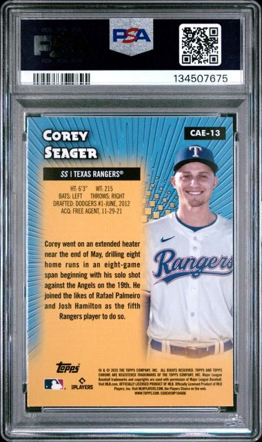 2025 Topps Chrome Logofractor #CAE13 Corey Seager All-Etch PSA 10