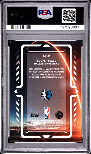 2025-26 Topps Chrome #AC-11 Cooper Flagg Activators Rookie PSA 10