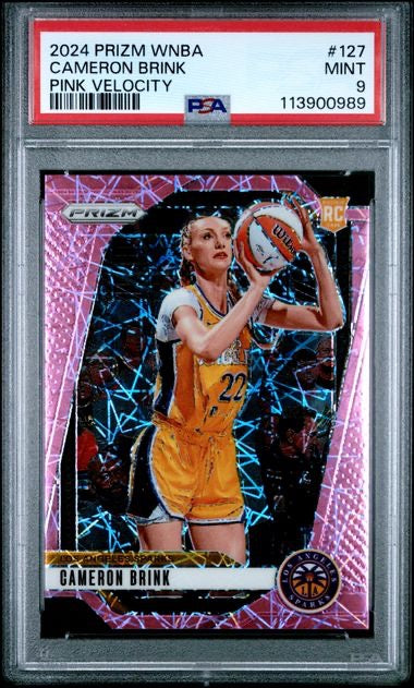 2024 Panini Prizm WNBA #127 Cameron Brink Pink Velocity Rookie RC /79 PSA 9