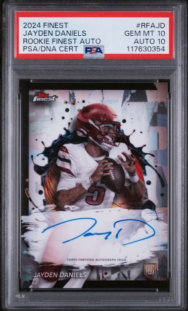 2024 Topps Finest #RFAJD Jayden Daniels Rookie Finest Autograph PSA 10 Auto 10
