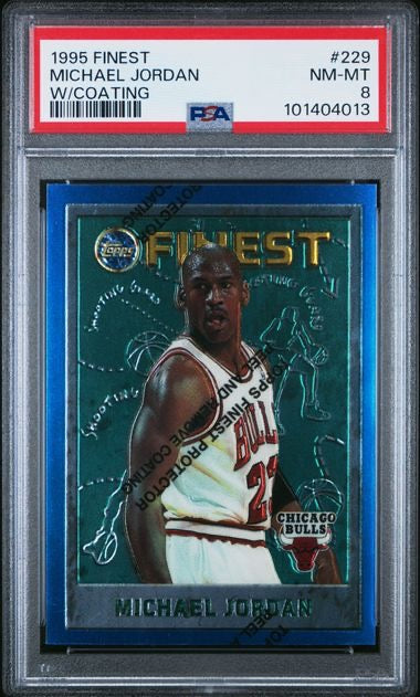 1995 Topps Finest #229 Michael Jordan W/Coating PSA 8
