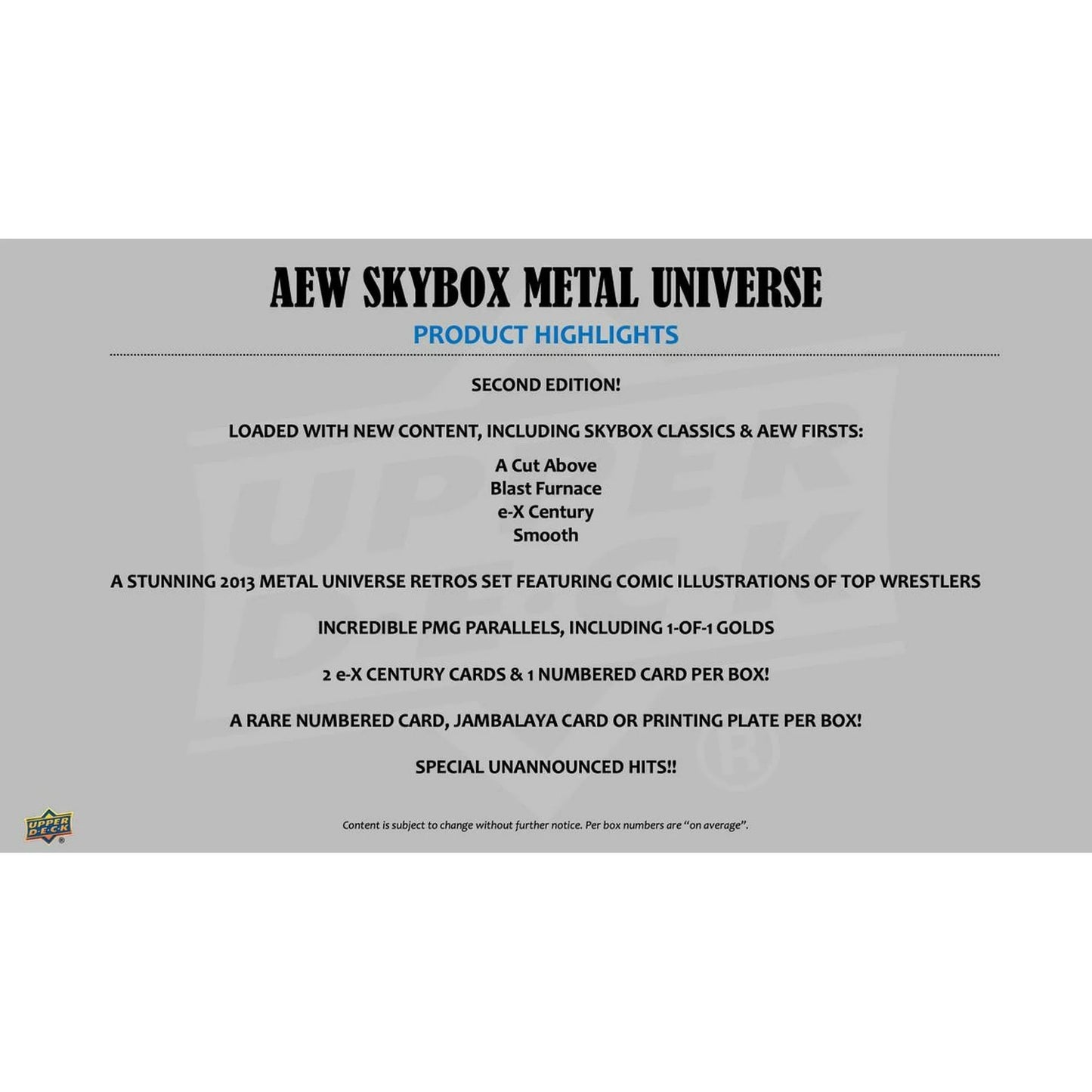 2025 Upper Deck AEW Skybox Metal Universe Wrestling Hobby Box