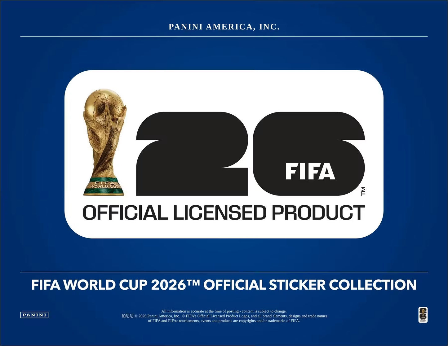 2026 Panini FIFA World Cup Soccer 50-Pack Sticker Box - U.S. Version