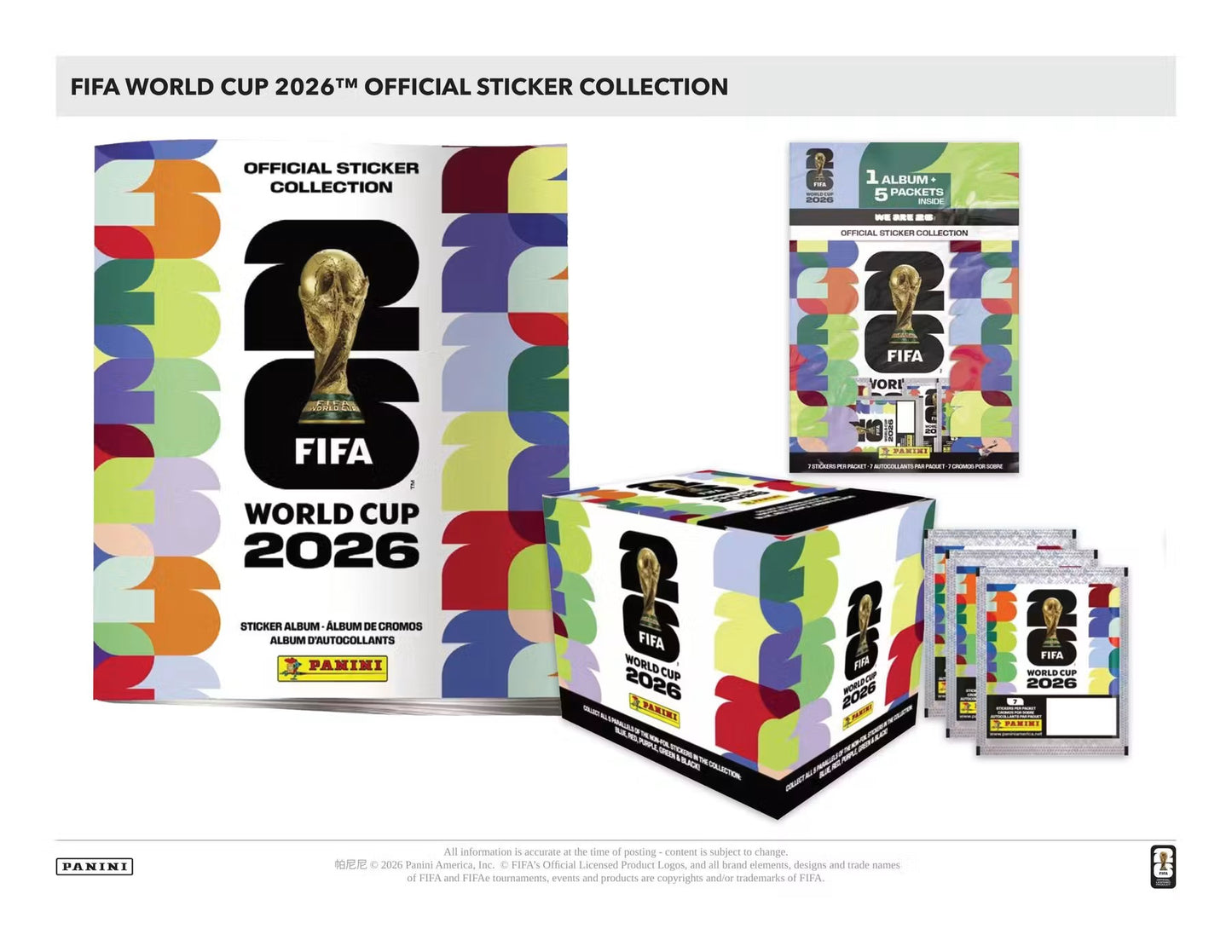 2026 Panini Fifa World Cup Sticker Box (25-Count)