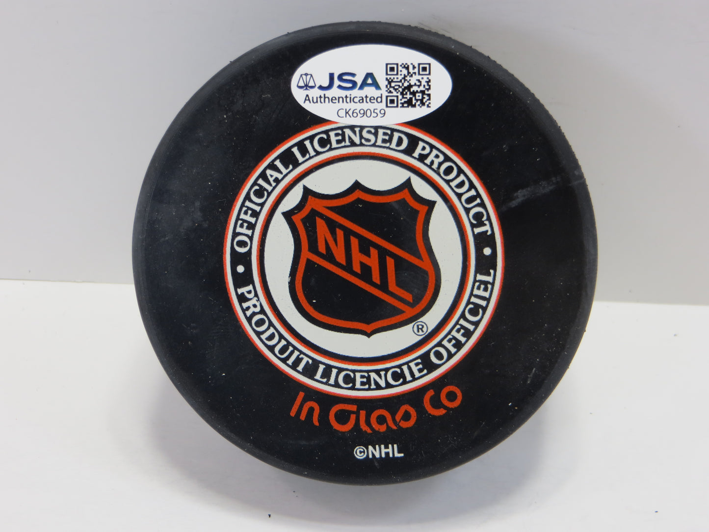 JAIME LANGENBRUNNER SIGNED STARS PUCK JSA